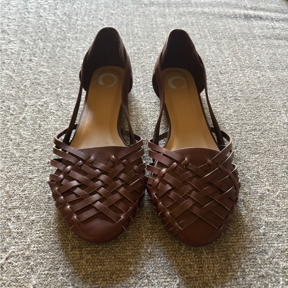 Brown Woven Women's Flats
